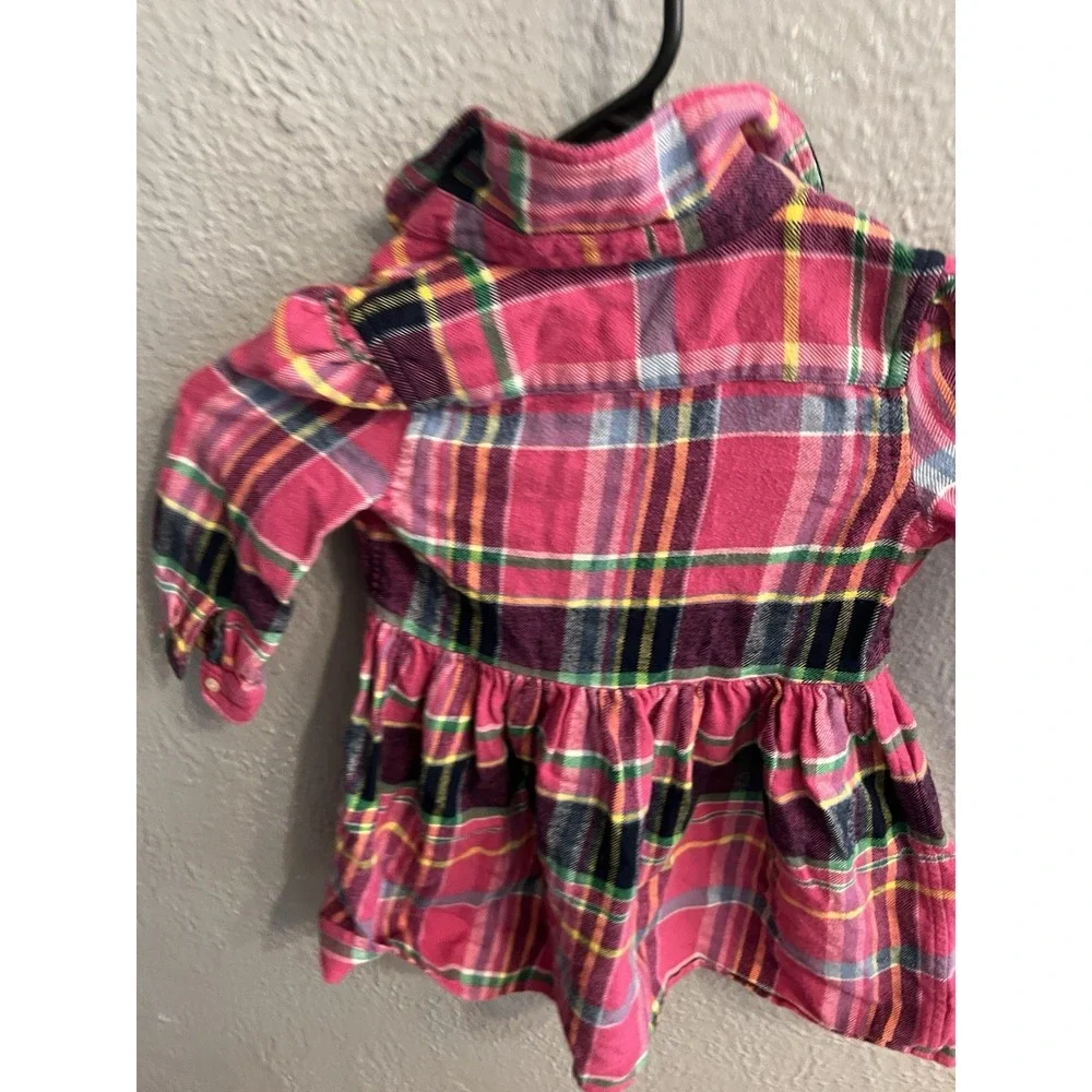 Ralph Lauren Girls Plaid Button Down Dress‎ Size 18 Months